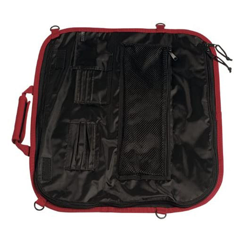 Messermeister 8 Pocket Padded Nylon Knife Culinary Roll Up Luggage Case, Red