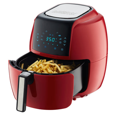 GoWISE USA 5.8 Quart 1700 Watts 8-in-1 Programmable Digital Air Fryer XL, Red