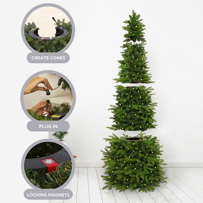 Easy Treezy 7.5 Foot Pre-Lit Realistic Douglas Fir Artificial Christmas Tree