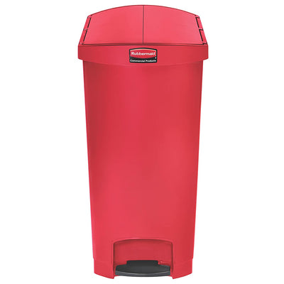Rubbermaid Slim Jim 24 Gallon Plastic Step Kitchen Garbage Trash Can Bin, Red