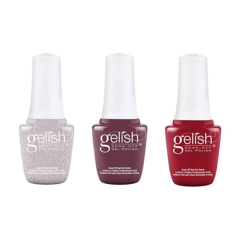 Gelish Winter Shake Up the Magic 9mL Soak Off Gel Polish Set, 3 Red/Pink Colors