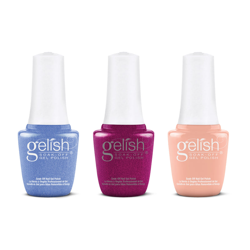 Gelish Summer 2021 9mL Feel the Vibes Collection Gel Nail Polish, 3 Color Pack
