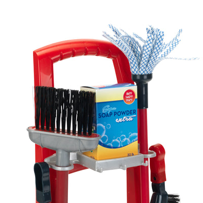 Theo Klein O-Cedar Kid's Cleaning Trolley Pretend Toy Set for Ages 3 and Up, Red