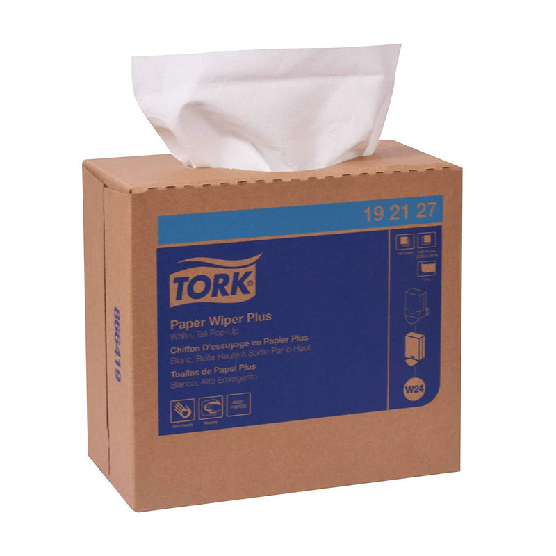 Tork 192127 Wiper Plus 100 Sheets Per Case Paper Towels with Pop Up Box (8 Pack)