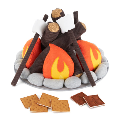 Wonder&Wise Kids Campout Camp Fire and S'mores Soft Plush Toy Camping Play Set