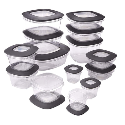 Rubbermaid Premier 28 Piece Easy Find Lids Food Storage Container Set, Gray