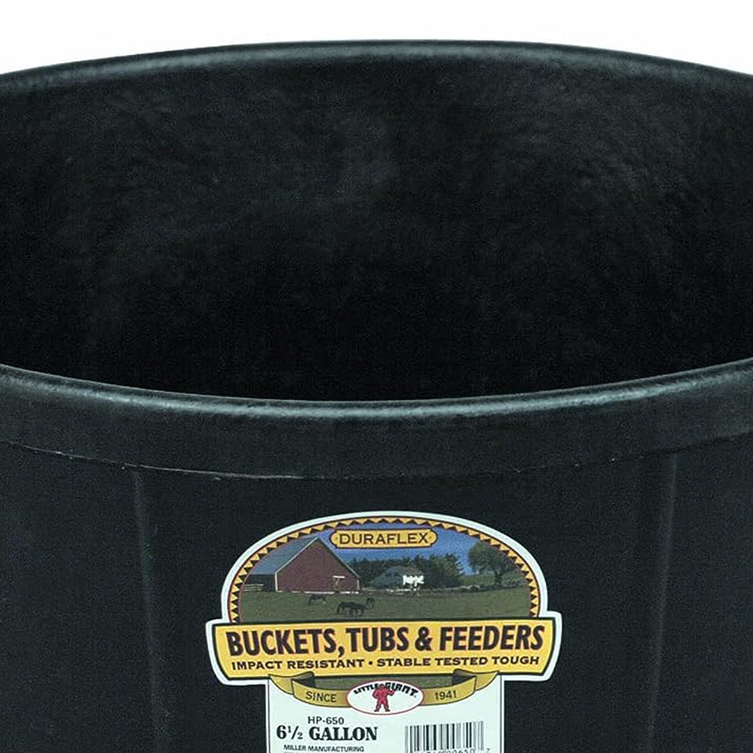 Little Giant Durable Weatherproof 6.5 Gal Rubber Tub Feeder Pan Bowl, Blk (Used)