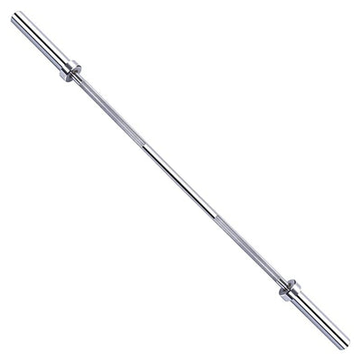 HulkFit Solid Steel 60 Inches Long Olympic Barbell Weightlifting Bar, Chrome