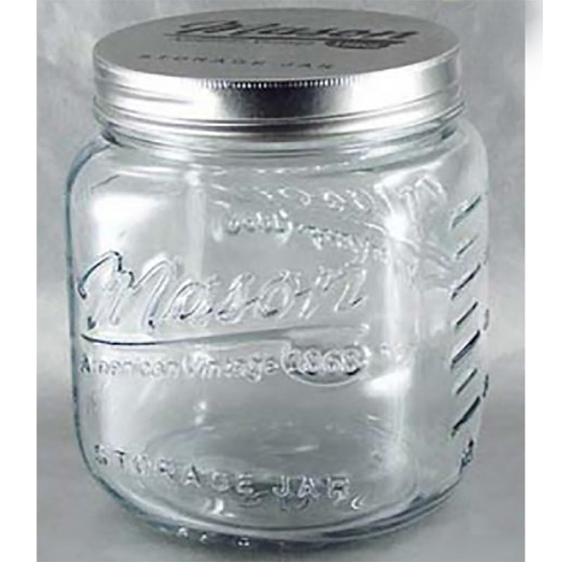 Grant Howard 51091 102 Ounce Classic Embossed Glass Mason Storage Jar with Lid