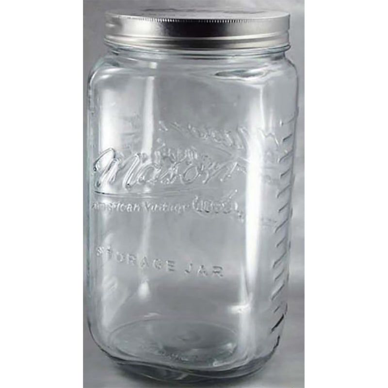 Grant Howard 51093 170 Ounce Classic Embossed Glass Mason Storage Jar with Lid