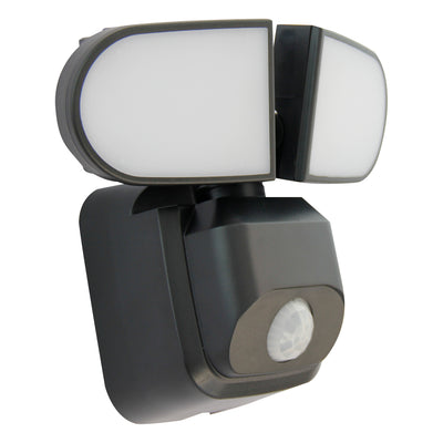 LUXWORX Battery Dual Head Outdoor Motion Sensor Security Light, Black, 56 LED