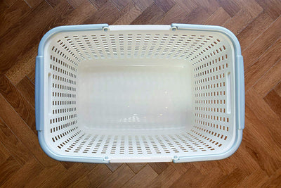 Like-it 19x13x19" Square Scandinavia Style Home Organizing Storage Basket, White