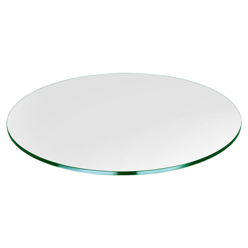 Dulles Glass 24 Inch Round Flat Polish 3/8 Inch Thick Tempered Glass Table Top