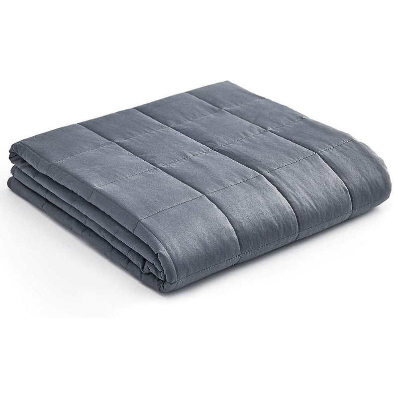 YnM Cotton 80 x 87 In Weighted Blanket & Duvet for Queen & King Beds, Dark Grey