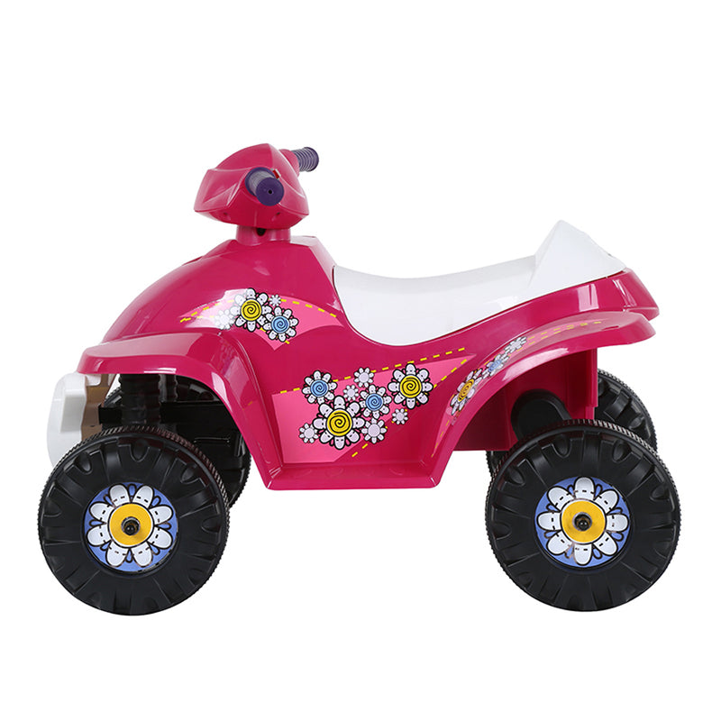 Rollplay 6-Volt Battery Powered Toddler Kids Mini Quad Ride-on, Flower Pink