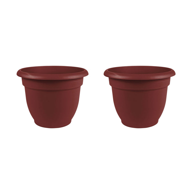 Bloem Ariana 6 Inch Self Watering Plastic Flowerpot Planter, Union Red (2 pack)