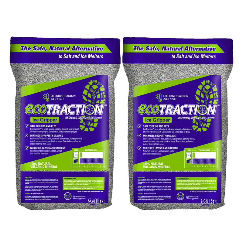 ecoTraction ET9RB Snow/Ice Traction Natural Mineral Granules, 20 Pounds (2 Pack)