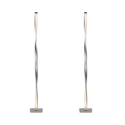 Brightech 48 Inch Helix Modern Built In LED Floor Standing Lamp, Silver (2 Pack) - VMInnovations