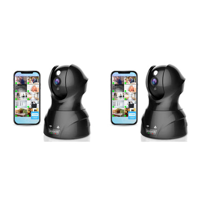 SereneLife IPCAMHD82 IP WIFI 1080p HD Remote App Control Security Camera, 2 Pack
