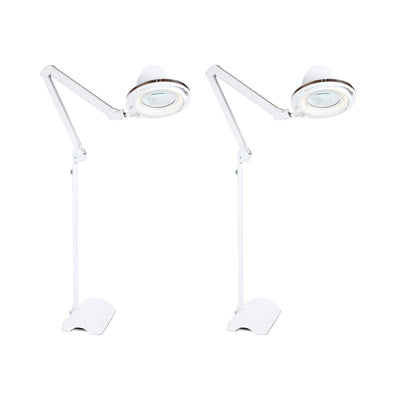 Brightech Lightview 2 in 1 Magnifying Dimmer Floor and Desk Lamp, White (2 Pack)