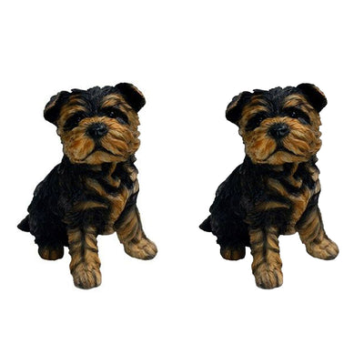 Michael Carr Designs Puppy Love Yorkshire Terrier Lawn Garden Figurine (2 Pack)