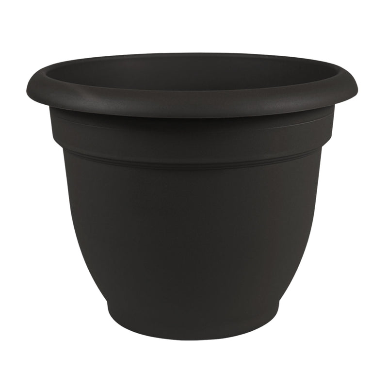 Bloem Ariana 10 Inch Black Indoor & Outdoor Self Watering Planter Pot (3 Pack)