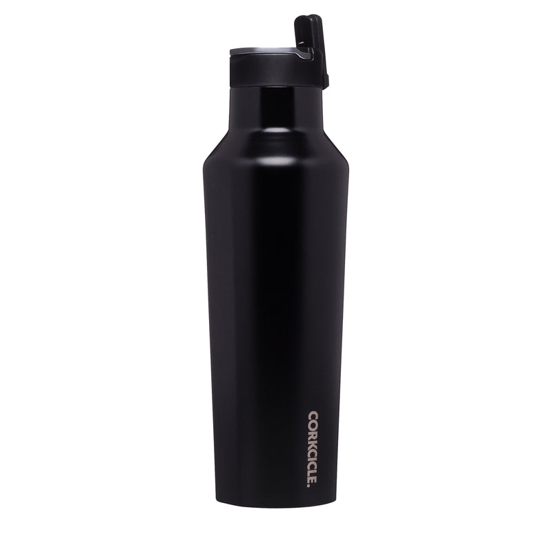 Corkcicle Classic 20 Oz Sport Stainless Steel Water Bottle, Black (Open Box)