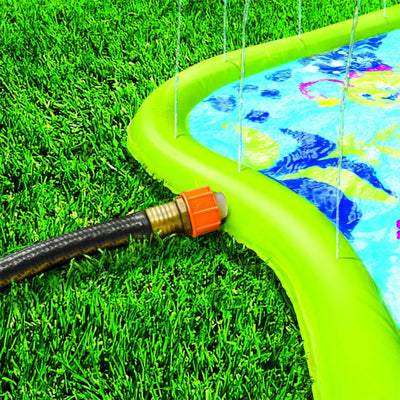 Banzai Splish 'N Splash Kids Inflatable Outdoor Water Park Play Mat with Slide - VMInnovations