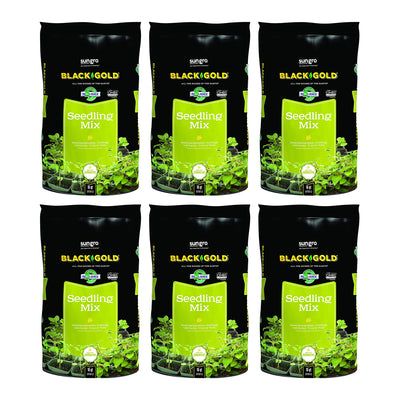 SunGro Black Gold Seeds or Cutting Seedling Germination Mix, 16 Quart (6 Pack)