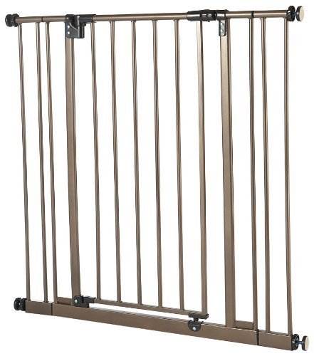 North States 4911S Deluxe Easy Close Metal Baby Child & Pet Safety Gate, Bronze