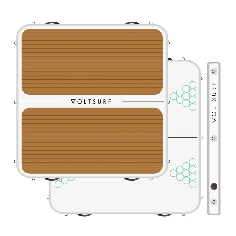 VoltSurf Party Barge Inflatable Dock with Traction Pad and Dual Action Pump