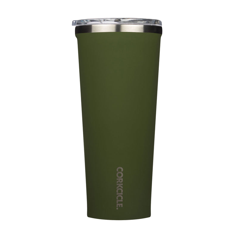 Corkcicle Classic 24 Ounce Stainless Steel Insulated Tumbler w/ Lid, Gloss Olive
