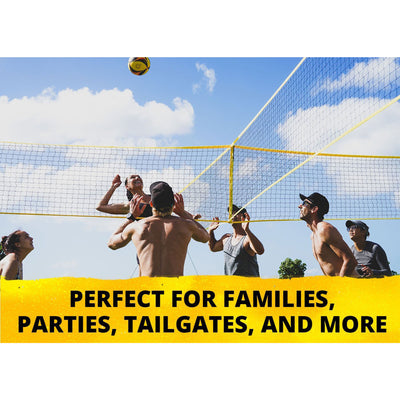 CROSSNET Doubles Net for Team Volleyball or Four Square Indoor Outdoor Game Play