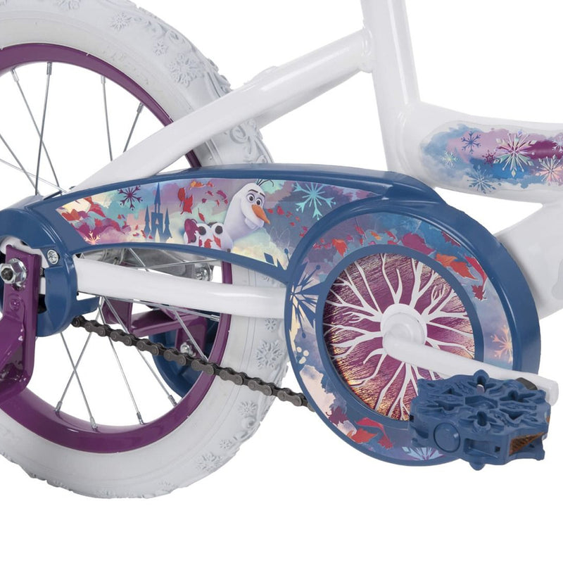 Huffy Frozen 2 16" Kids Ages 4-8 Training Wheel Coaster Bike with Handlebar Bag