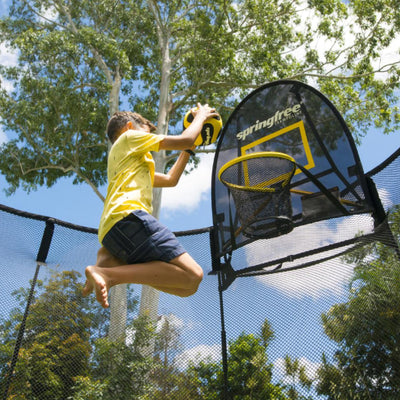 Springfree Trampoline Outdoor Jumping Basketball Game FlexrHoop Accessory, Black