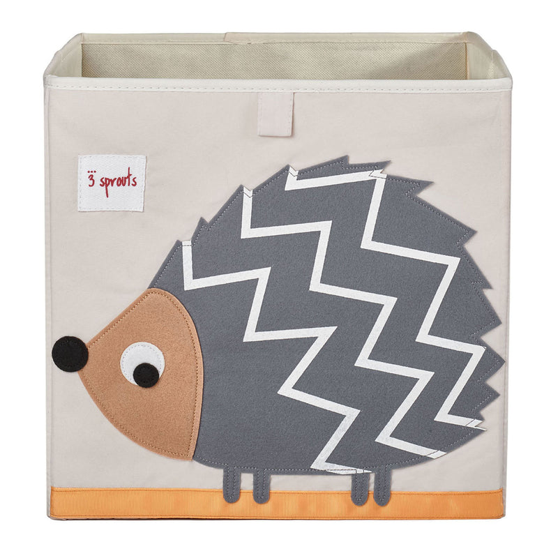 3 Sprouts Kids Foldable Fabric Storage Cube Bin Box, Fox & Hedgehog (2 Pack)
