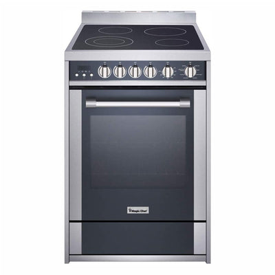 Magic Chef MCSRE24S Stainless Steel Electric Range with Convection and 4 Burners