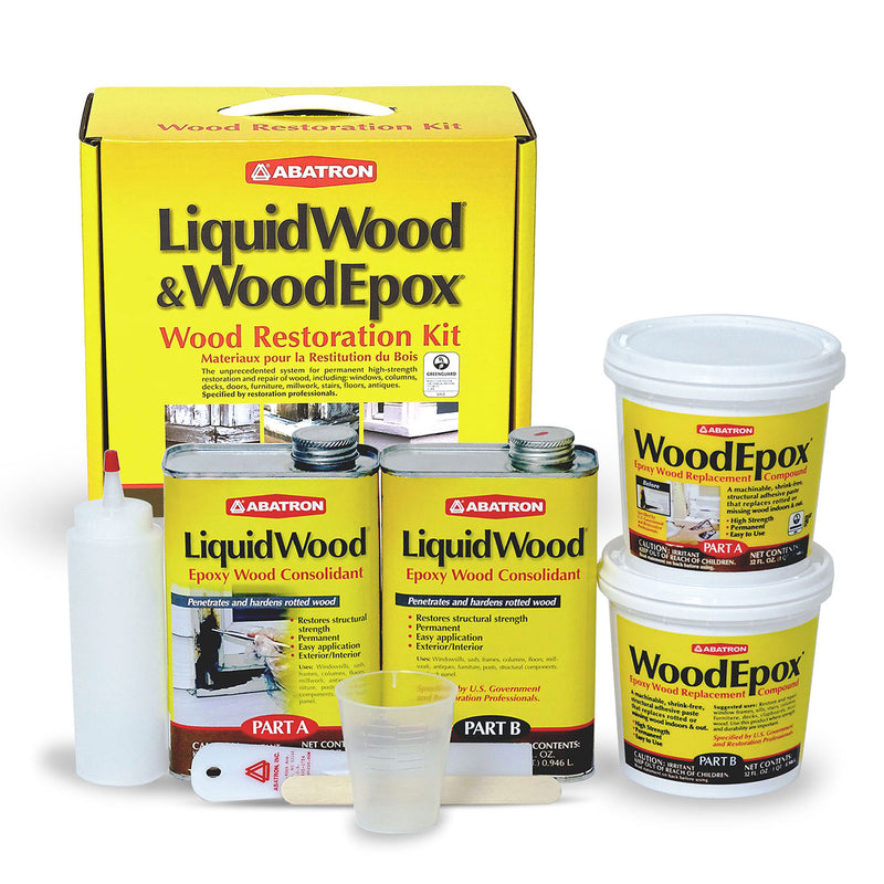 Abatron WR4QKR 4 Qt LiquidWood and WoodEpox Epoxy Wood Restoration Kit, (3 Pack)