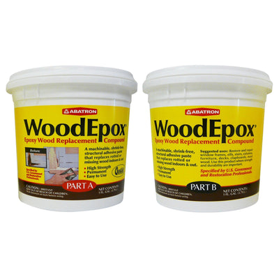 Abatron WE2QKR WoodEpox Epoxy Wood Replacement Compound Parts A & B Kit (2 Pack)