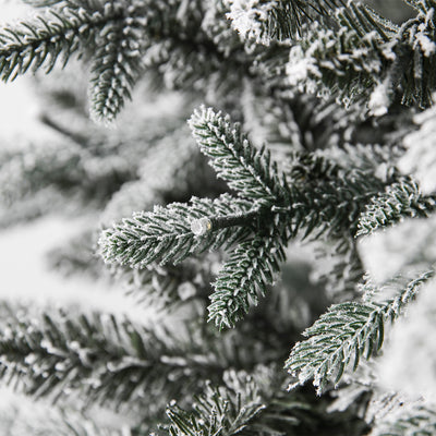 Home Heritage Snowy Redwood Pine 7.5 Ft Prelit Christmas Tree w/ LEDs (Used)