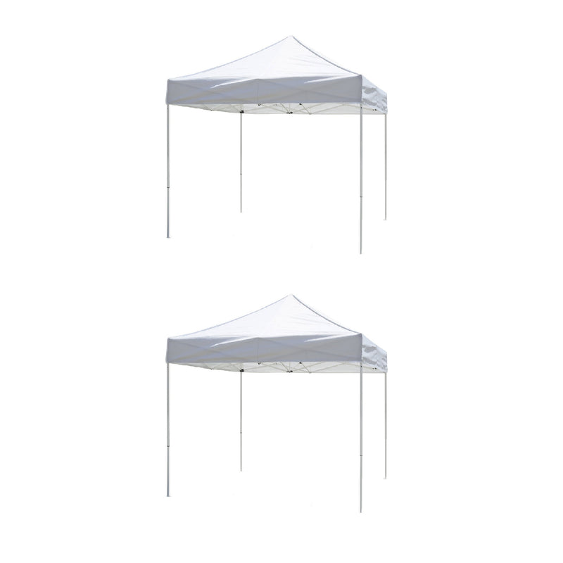 Z-Shade 10 x 10 Foot Lawn Garden & Event Outdoor Portable Canopy, White (2 Pack)