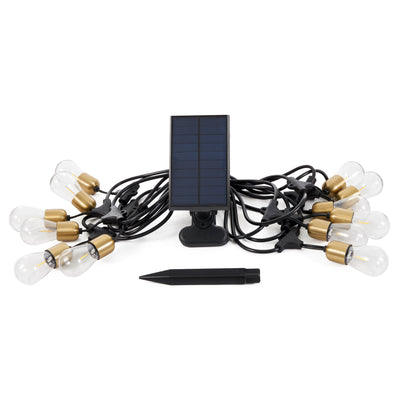 Brightech Glow Solar Powered LED 12 Bulb Waterproof Outdoor String Lights, 28 Ft