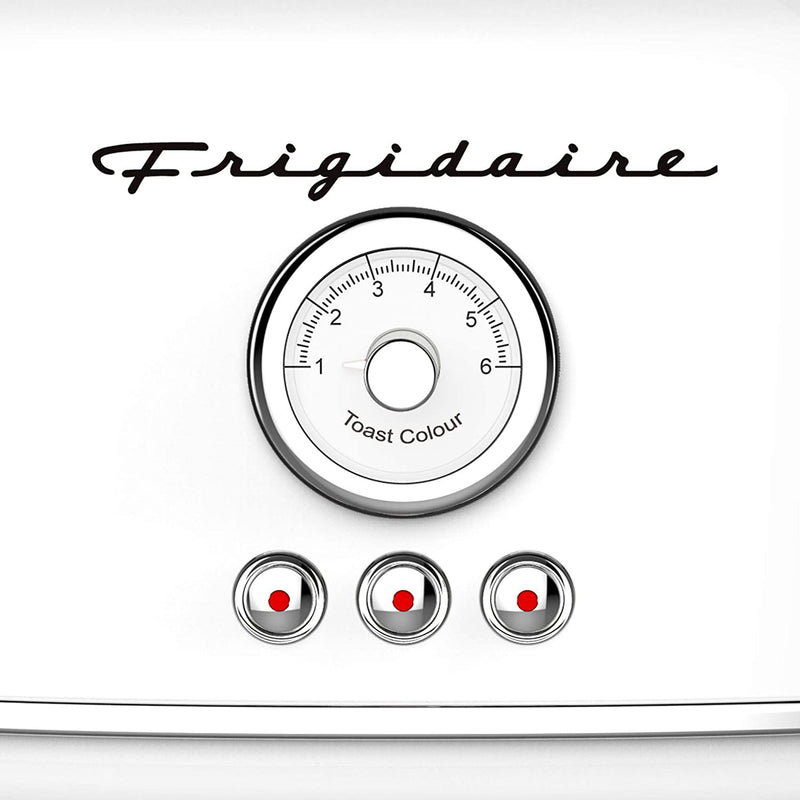 Frigidaire ETO102 Retro 2 Slice Toaster Maker with Wide Slots for Bread, White