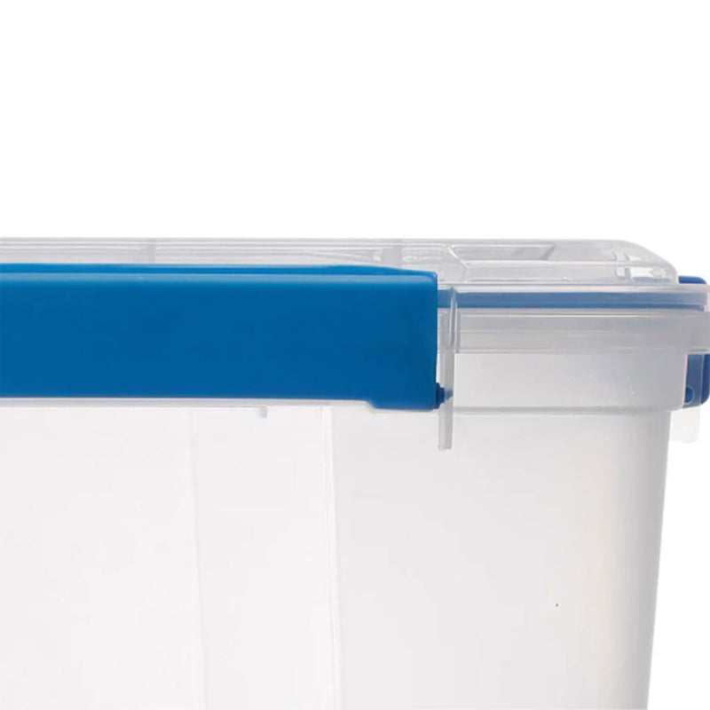 Ezy Storage IP67 Rated 12 Liter Waterproof Plastic Storage Tote with Lid, Clear
