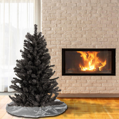 4 Foot Full Unlit Artificial Christmas Holiday Tree, Black (Open Box)
