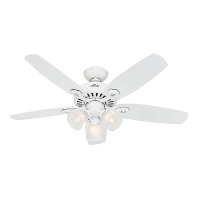 Hunter 42 Inch Traditional Builder Ceiling Fan with 3 LED Lights, Snow White