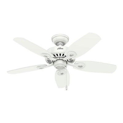 Hunter 42 Inch Traditional Builder Ceiling Fan with 3 LED Lights, Snow White