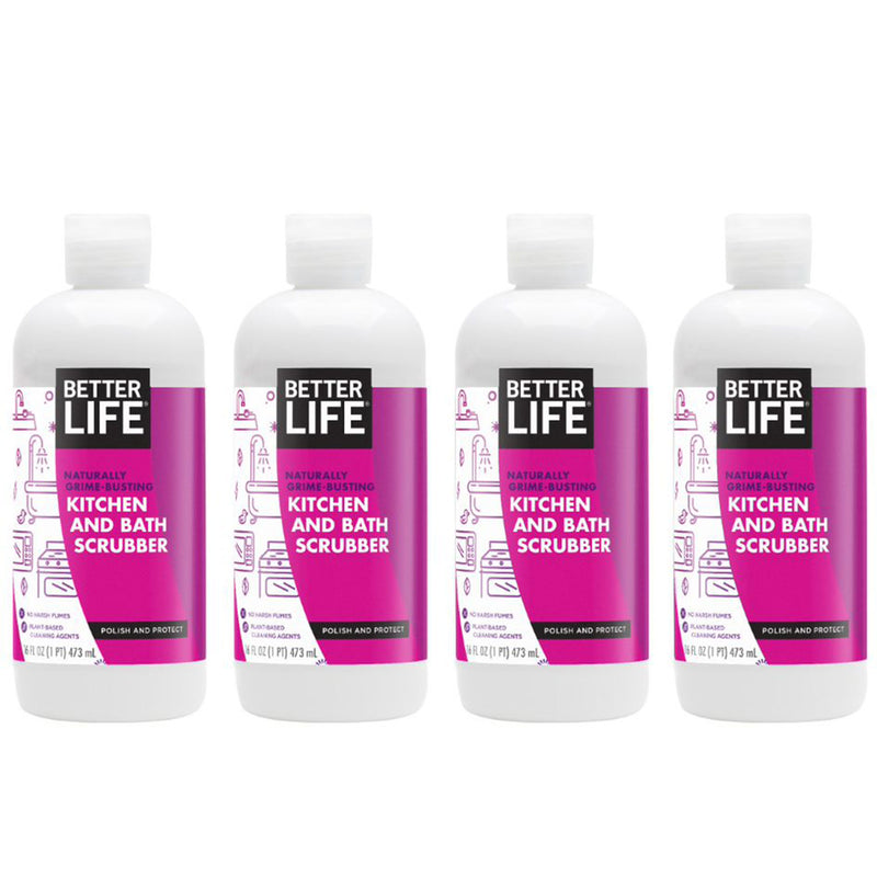 Better Life Grime Busting Kitchen & Bath Scrubber 16 Ounces, Unscented (4 Pack)