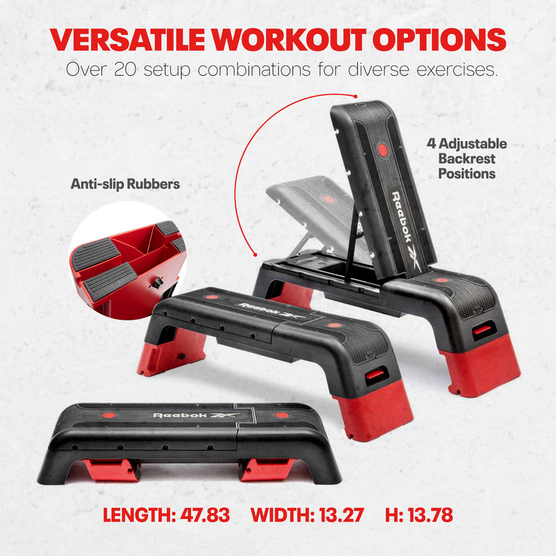 Reebok Fitness Multipurpose Aerobic and Strength Training Workout Deck, Red
