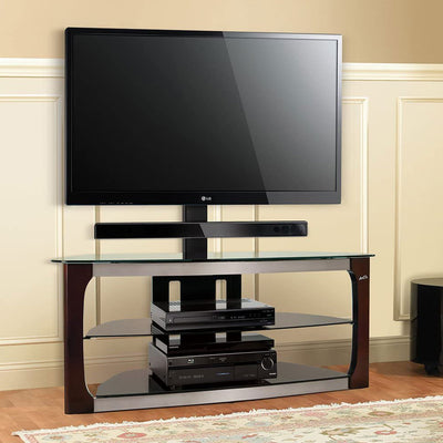 Bell'O Triple Play 52 Inch Wood TV Stand Entertainment Center, Dark Espresso